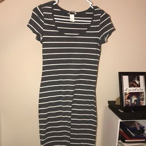 striped t-shirt dress